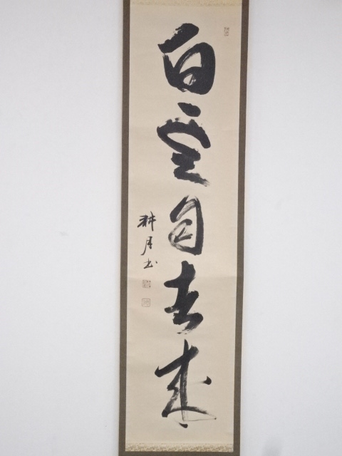 肉筆 真作 掛け軸・書画立軸. 骨董品 共箱 肉筆 真作 掛け軸・書画立軸.